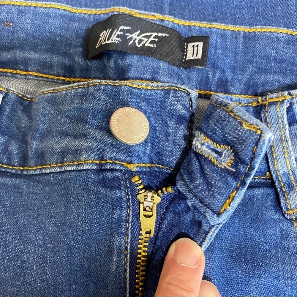 Blue Age Distressed Fade High Rise Straight Leg Jeans JP-1125H - Picture 5 of 8